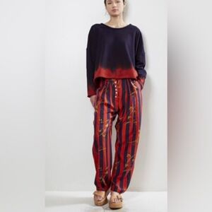 Raquel Allegra 100% Silk suit pants. Bold stripes size 2